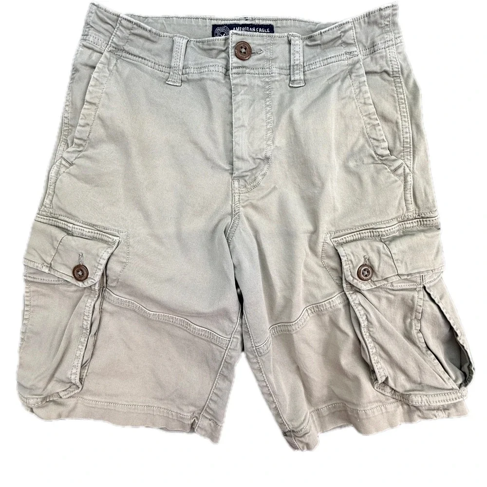 American Eagle Cargo Shorts Mens 28 Khaki Tan Extreme Flex Classic Utility 9in